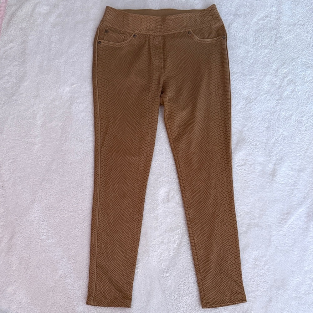Peter Nygard Brown Textured Leggings